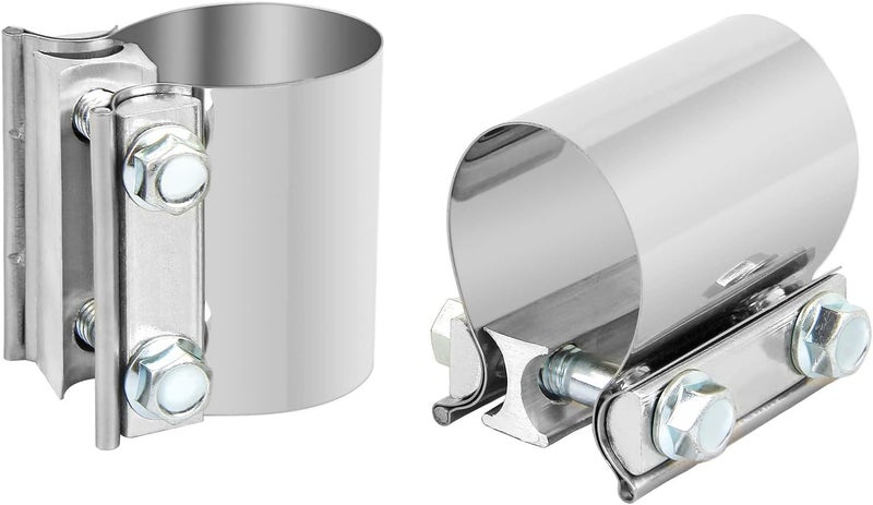 DOCAS 2.0 Inch 2" Butt Joint Exhaust Band Clamp Sleeve Stainless Steel 2pcs - Image 3